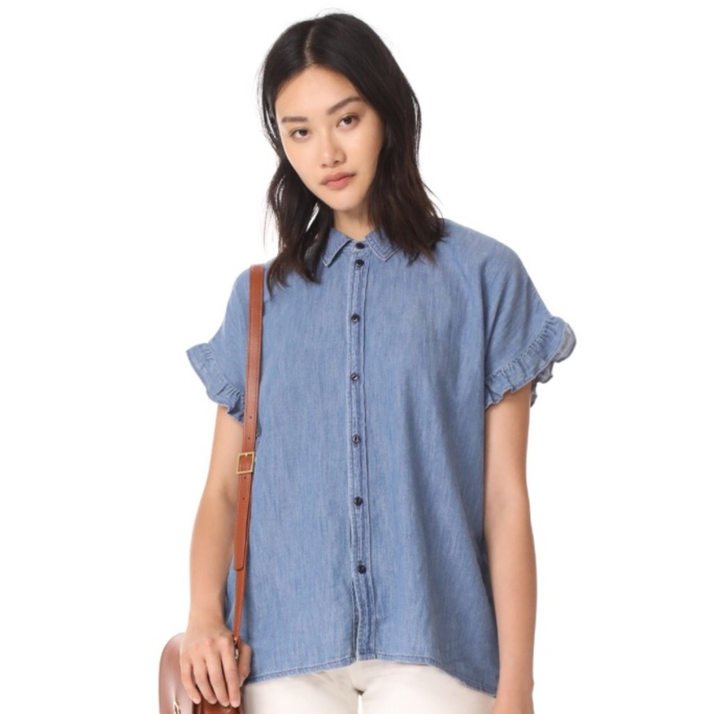 Madewell Denim Ruffle Side Shirt